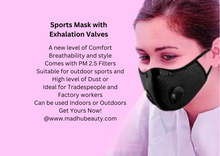 Load image into Gallery viewer, Sports Mask with Exhilaration Valve PM 2.5 Filters MadHug Health Care
