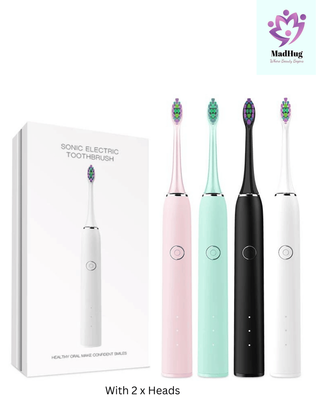 Sonic Electric Toothbrush- With two Heads MadHug - Beauty Store