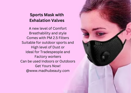 Sports Mask with Exhilaration Valve PM 2.5 Filters MadHug Health Care