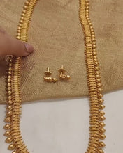 Load and play video in Gallery viewer, Plain Gold Long Necklace with Earings
