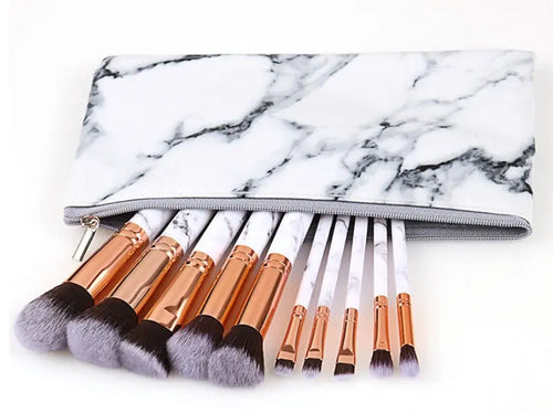 Makeup brush set - Marble (Pouch) MadHug Health Beauty and Personal Care