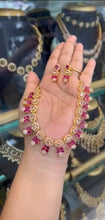 Load image into Gallery viewer, Necklace Set- Gold Ruby &amp; crystal with star finish and matching earrings. MadHug Health Beauty and Personal care
