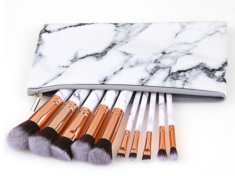 Makeup brush set - Marble (Pouch) MadHug Health Beauty and Personal Care